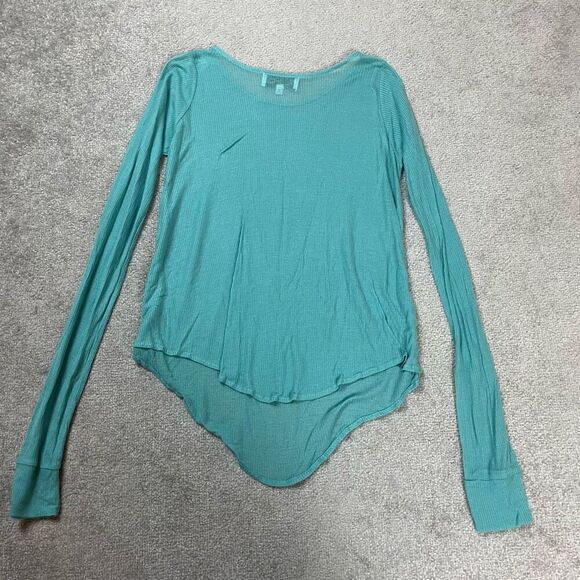NWOT Wildfox Women’s Small Blue Hi Low Sheer Long Sleeve Top Shirt - Picture 3 of 4